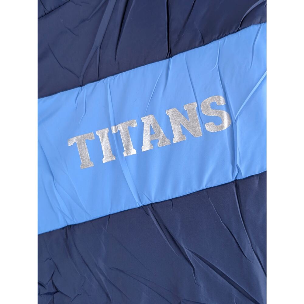 NFL‎ Tennessee Titans Womens S Blue White Faux Fur Reversible Vest Full Zip NWT - Picture 5 of 12
